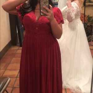 Azazie burgundy bridesmaid or formal dress size 18